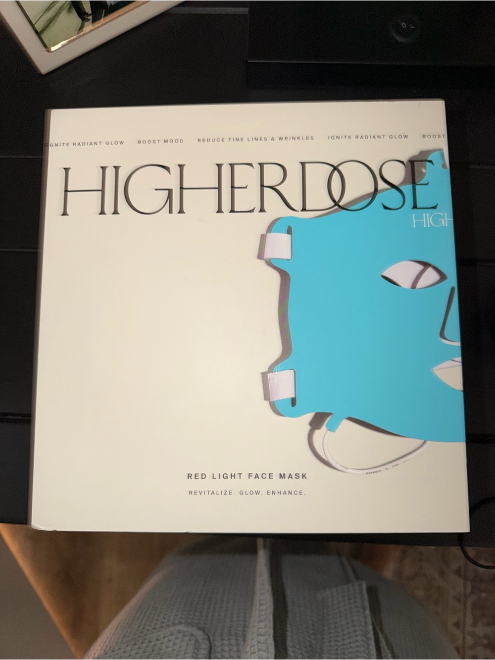 HIGHERDOSE Blue Wall Art Face Mask Print by HIGHERDOSE